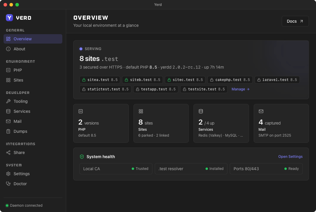 The Yerd desktop app