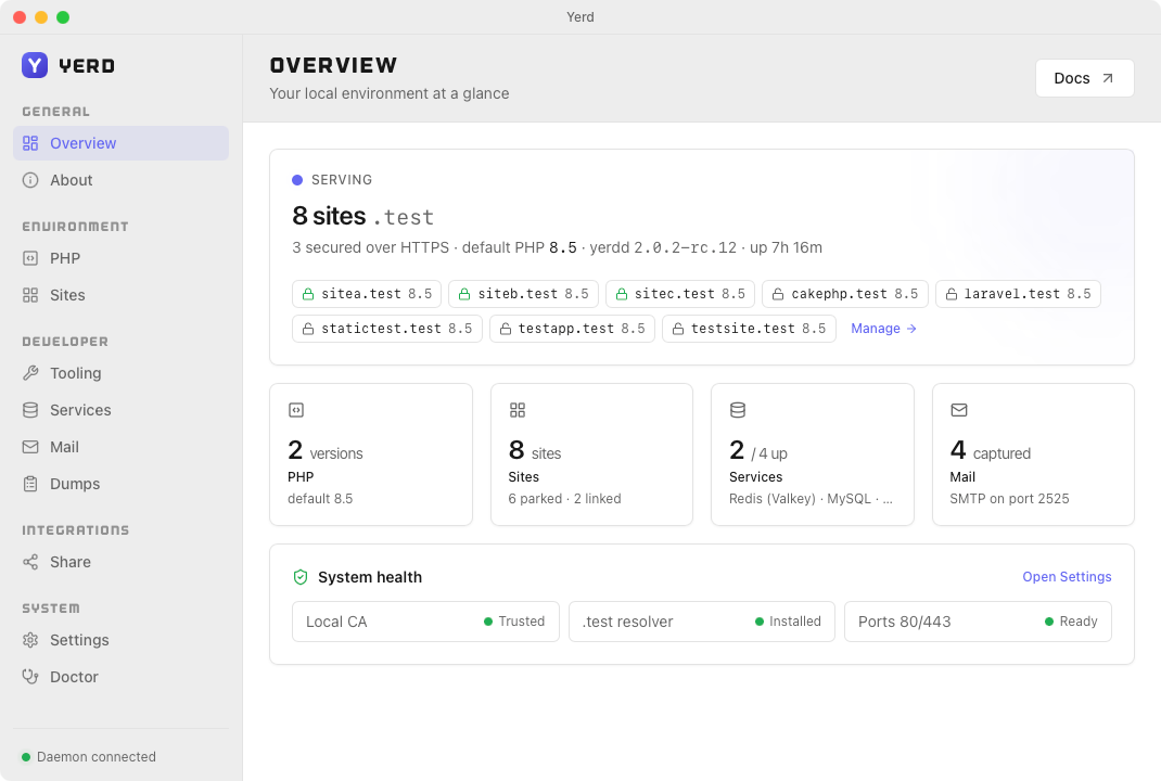The Yerd desktop app